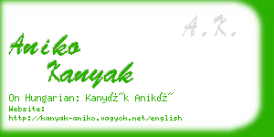 aniko kanyak business card